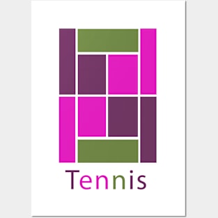 Colorful Tennis Court Posters and Art